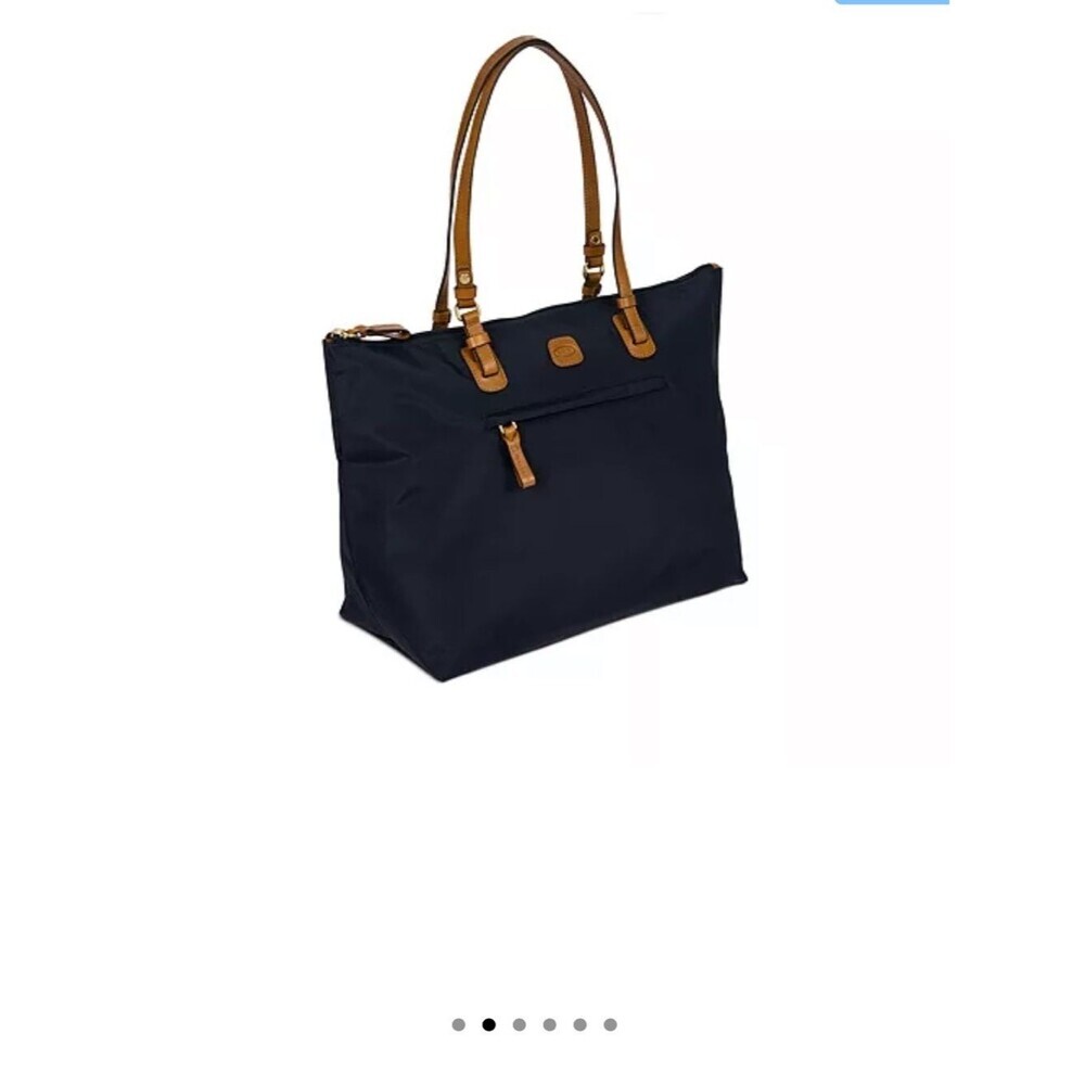 Bric's ❤️✈️X-Bag Large Sportina Shopper Navy Tote with Tan Leather Handles bag - Picture 15 of 16